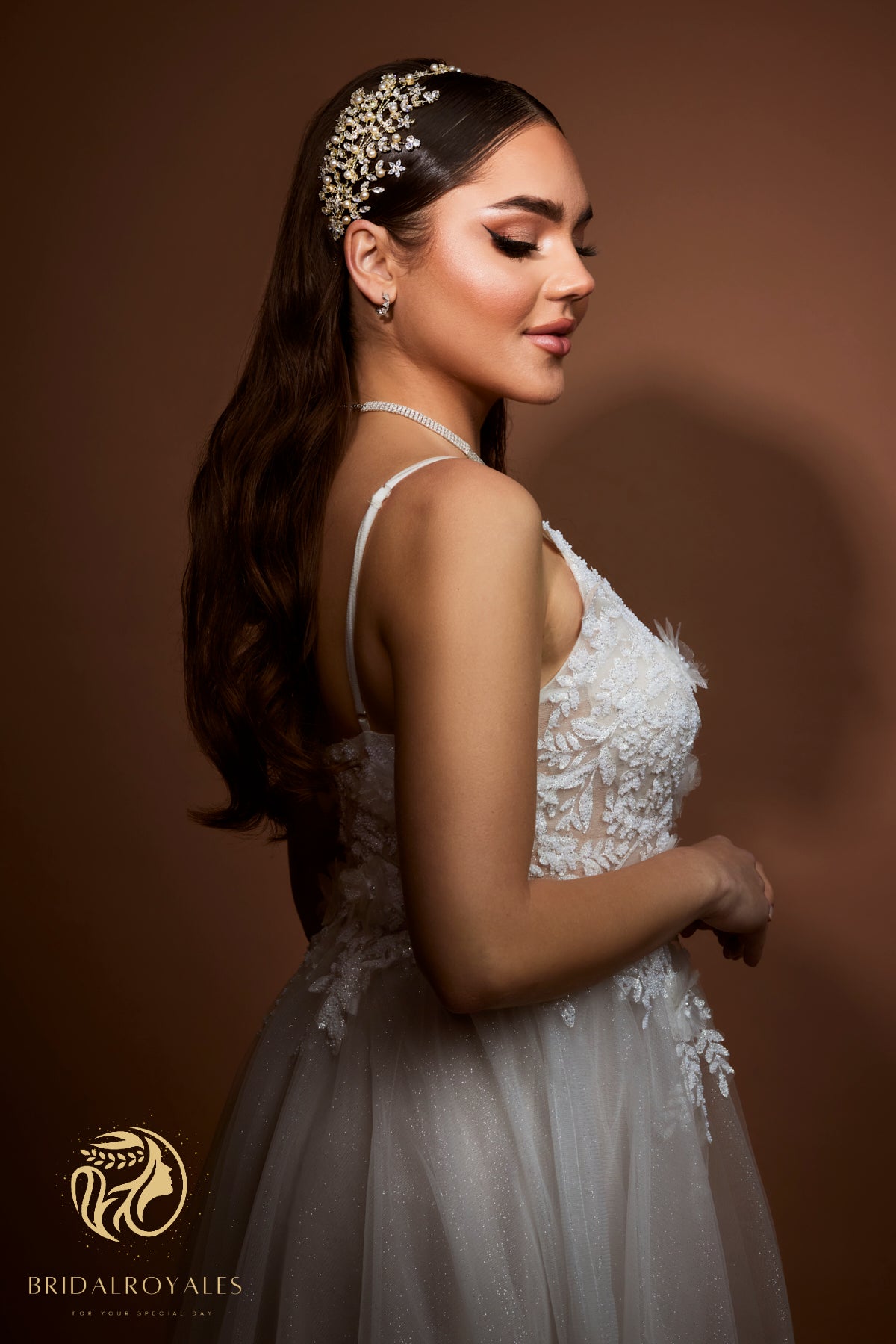 Luxury Bridal Headband Pearl Bridal Crown Gold Wedding Headpiece Elegant Bridal Tiara Timeless Wedding Crown Regal Bride Accessories Crowns