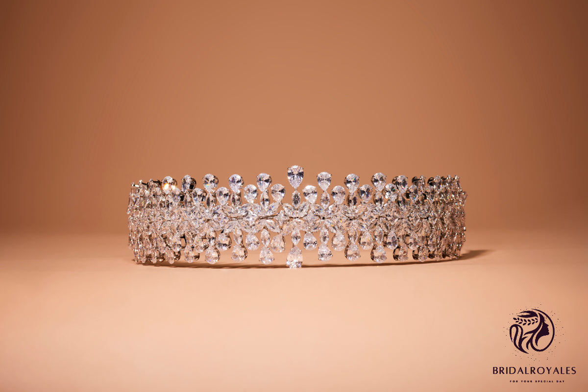 Elegant Bridal Crown Zircon Crystal Tiara Silver Wedding Headpiece Classic Bridal Tiara Royal Wedding Crown Luxury Bride Accessories tiaras