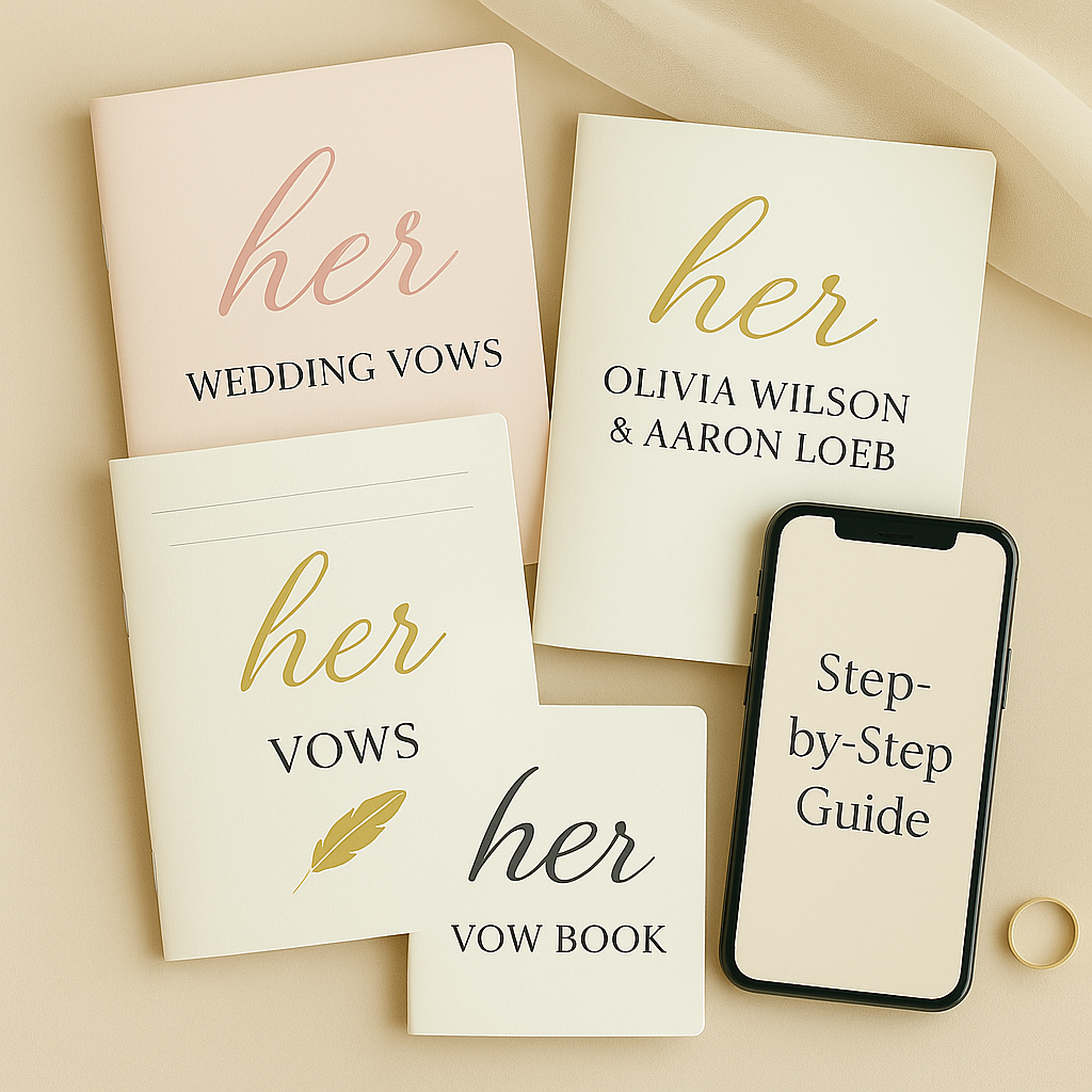 Luxury Printable Wedding Vow Books, Editable Canva Templates, His & Hers, Hers, Hers, His, His, Elegant Modern Design, A5 and US Letter
