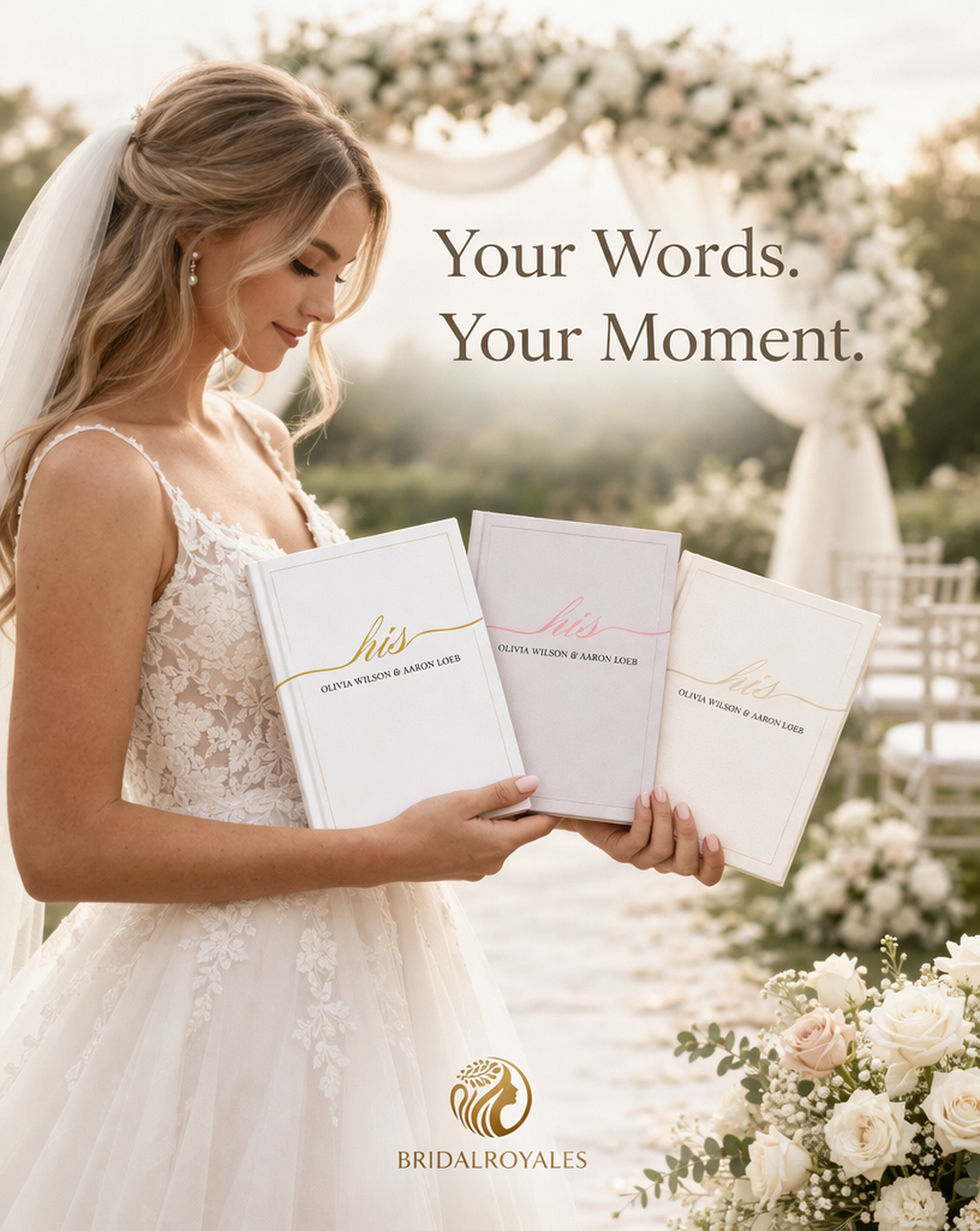 Luxury Wedding Vow Book Set – 3 Editable Canva Templates | Printable A5 & US Letter | Bride Groom Keepsake, Elopement, Vow Renewal