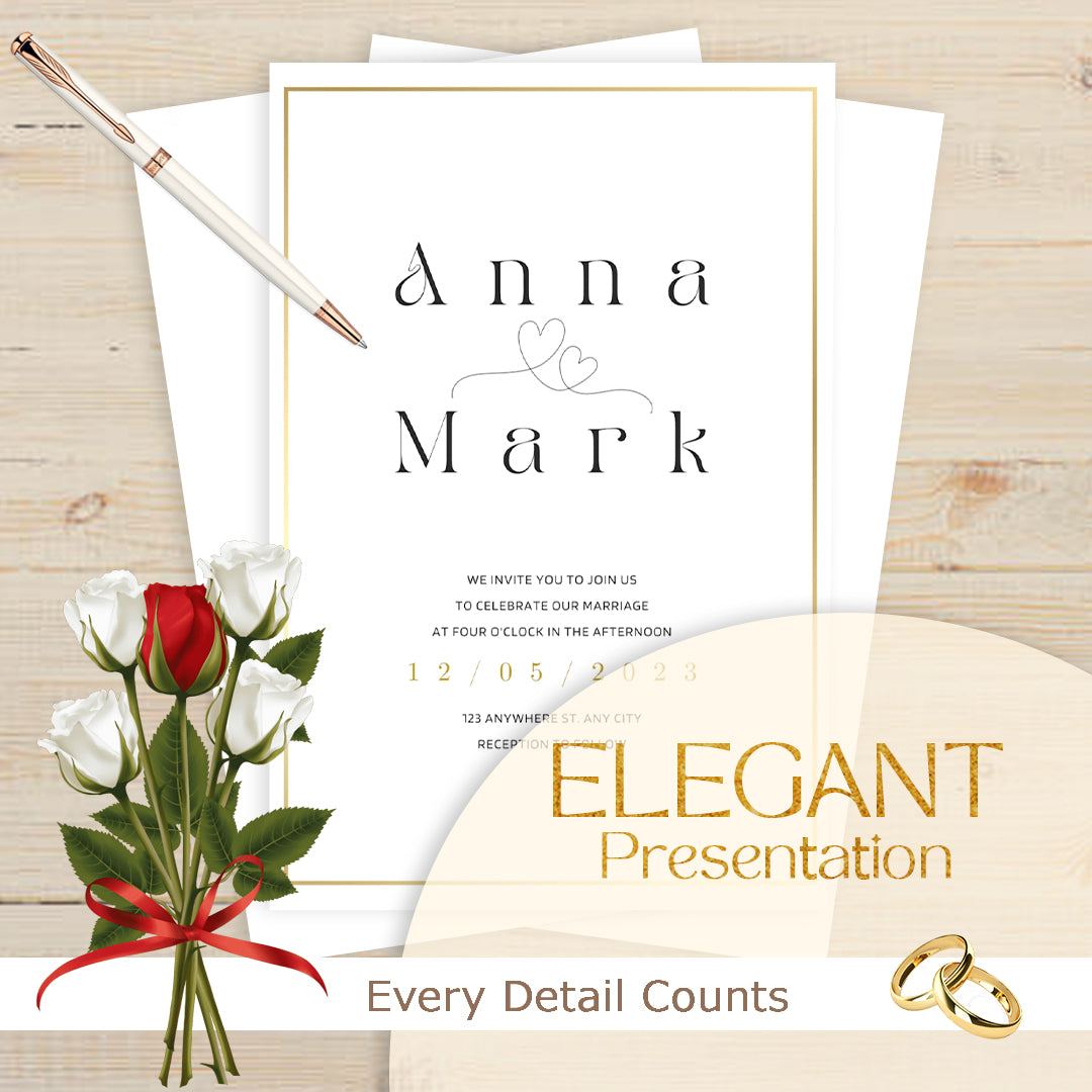 Luxury Wedding Invitation Suite with Editable QR Code – Canva Templates | Modern Printable Save the Date, RSVP, Details Card