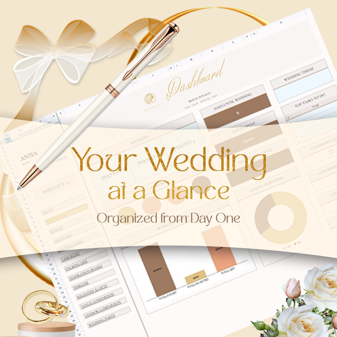 Luxury Digital Wedding Planner – Editable Google Sheets & Printable PDF | Minimalist Modern Bride Planning Template, Seating Chart, Budget