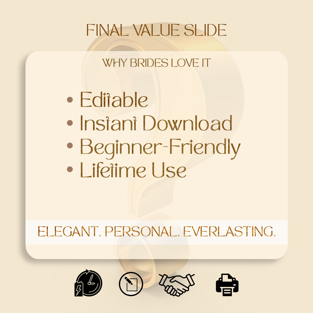 Luxury Wedding Vow Book Set – 3 Editable Canva Templates | Printable A5 & US Letter | Bride Groom Keepsake, Elopement, Vow Renewal