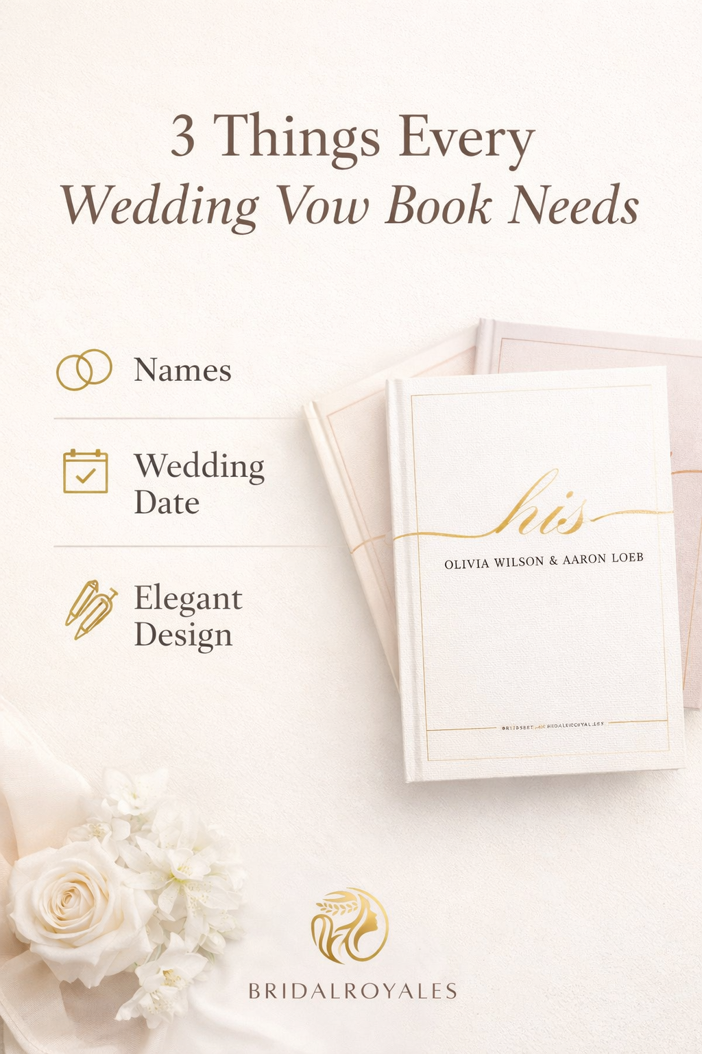 Luxury Wedding Vow Book Set – 3 Editable Canva Templates | Printable A5 & US Letter | Bride Groom Keepsake, Elopement, Vow Renewal