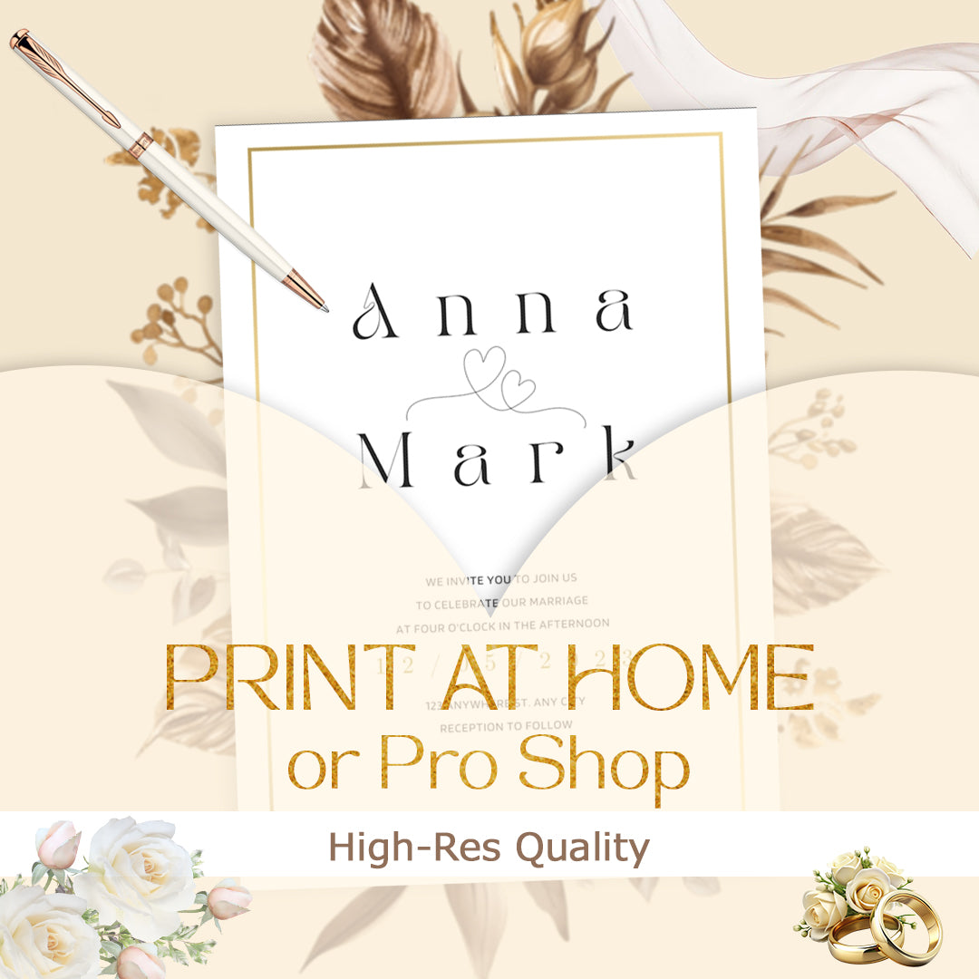 Luxury Wedding Invitation Suite with Editable QR Code – Canva Templates | Modern Printable Save the Date, RSVP, Details Card