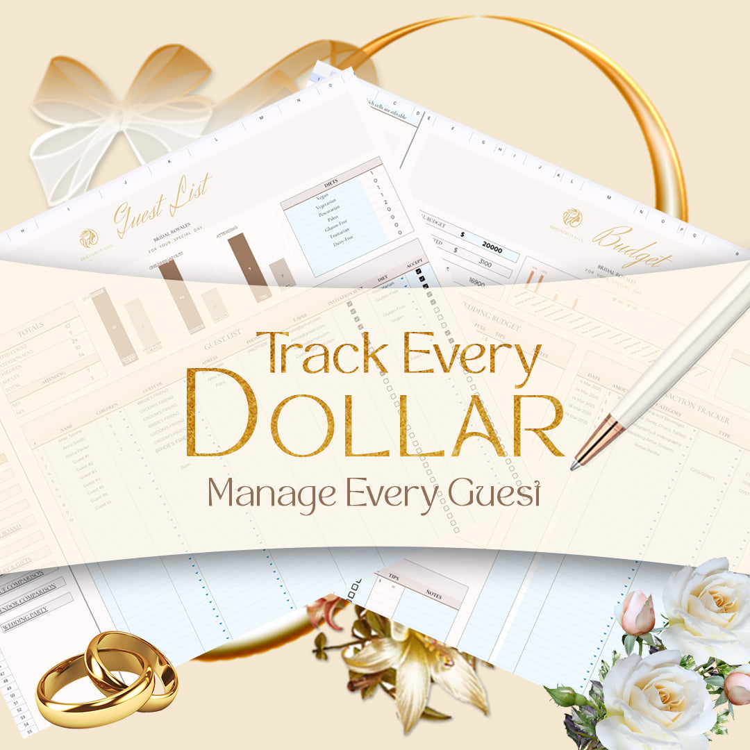 4-in-1 Starter Elegance Kit – Editable Wedding Planning Essentials | Vow Books, QR Invitation, Welcome Sign, Digital Planner PDF + Canva