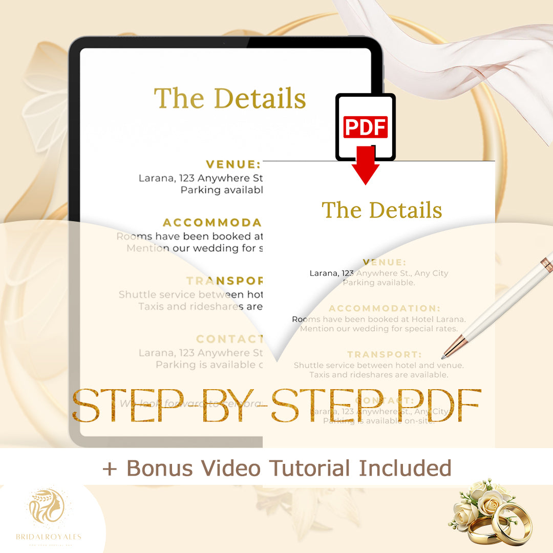 Luxury Wedding Invitation Suite with Editable QR Code – Canva Templates | Modern Printable Save the Date, RSVP, Details Card