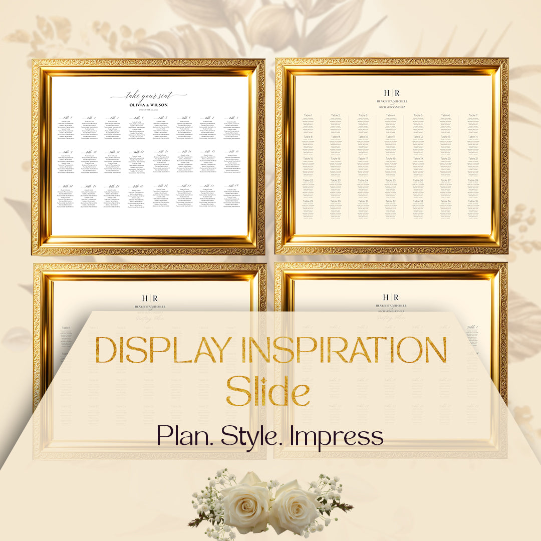 Luxury Wedding Seating Chart Bundle – Editable Canva & Google Sheets | Alphabetical Table Layouts | Printable PDF  Digital Display